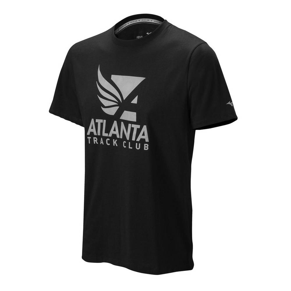 Panske Tričko Mizuno Atlanta Track Club 50/50 Čierne Vypredaj IUNF93720